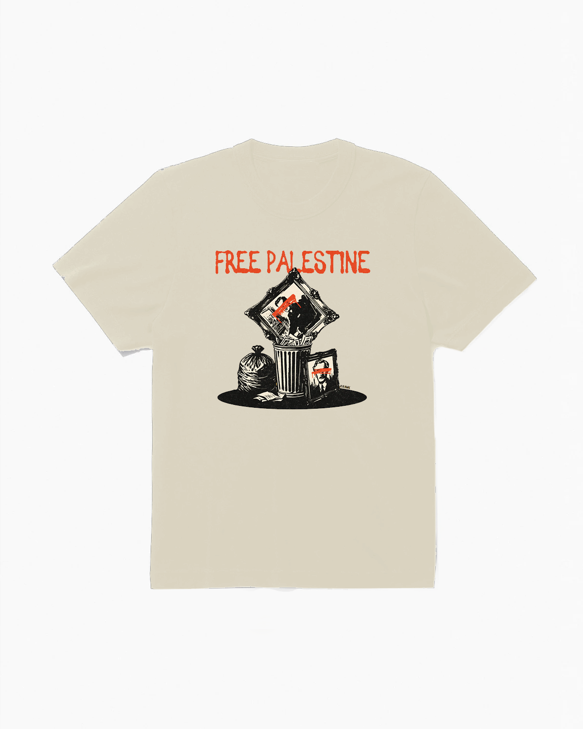 'Free Palestine - Balfour Painting' Beige T-Shirt