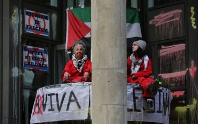 Palestine Action occupy Aviva’s Manchester office over Elbit customer